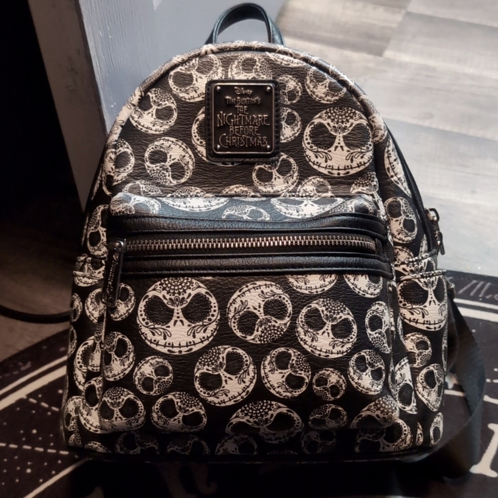 Rare- Limited Edition Loungefly Jack Skellington Sugar skull mini backpack